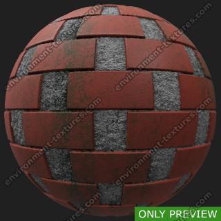 PBR Texture of Wall Bricks Dirty